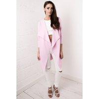 Waterfall Belted Jacket in Light Pink