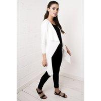 Waterfall Belted Jacket in White