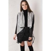 Waterfall Clasp Cardigan in Monochrome