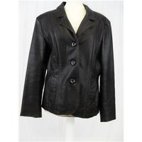 Wallace Sacks - Luxury Collection - Size 12 Brown Espresso Leather Look Women Jacket