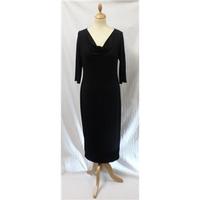 Wallis Size 12 Black Viscose Jersey Cower Neck Dress Wallis - Size: 12 - Black - Knee length dress