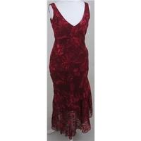 Wallis petite Size 8 red patterned evening dress