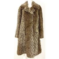 Wallis Size 10 Leopard Print Faux Fur Coat