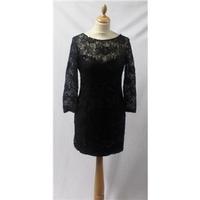 Warehouse Black Sequined Lace Dress Size 12 WAREHOUSE - Size: 12 - Black - Evening dress