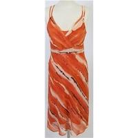 Wallis Orange Sheer Summer Dress Size 12