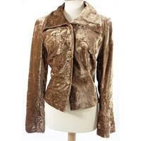 Wallis Size 10 Textured Old Gold Crushed Velvet Blazer Jacket