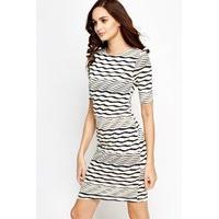 Wavy Striped Midi Dress