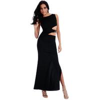 Waist Cutouts Maxi Dress - Black