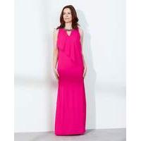 waterfall bead neck maxi dress