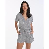 Walk The Line Magnitude Playsuit - Black and White