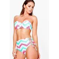 Watermelon Lace Up Underwired Bikini - multi