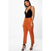 Waist Detail Tailored Trousers - copper