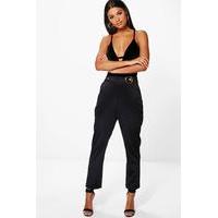 Waist Detail Tailored Trousers - black