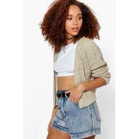 Waffle Knit Cardigan - stone