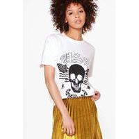 washed print t shirt white