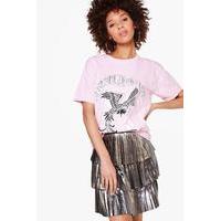 Washed Print T-Shirt - pale pink