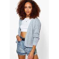 waffle knit cardigan grey