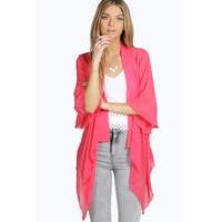 waterfall chiffon kimono coral