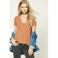 waffle knit raw cut top