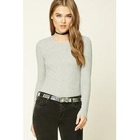 Waffle Knit Crew Neck Top