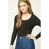 Waffle Knit Henley Top