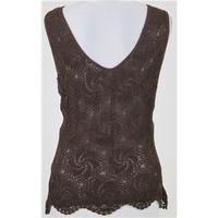 Wallis size M brown crochet vest