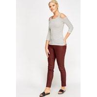 waxed straight leg jeans