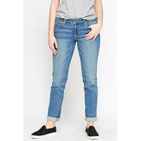 washed denim straight leg jeans