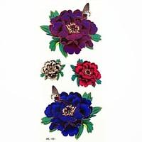 Waterproof Butterfly and Peony Temporary Tattoo Sticker Tattoos Sample Mold for Body Art(18.5cm8.5cm)
