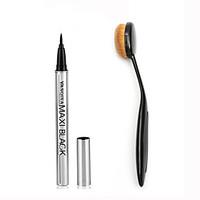 waterproof eyeliner and toothbrush foundation brush