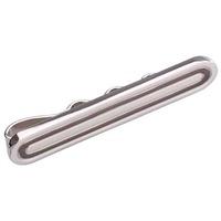 WD London Whyte- Rhodium and Gunmetal Plated Oval Tie Slide TS1019B