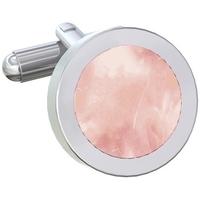 WD London Norm Pink MOP Circle Cufflinks