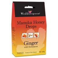 Wedderspoon Manuka Honey Drops Ginger 120g