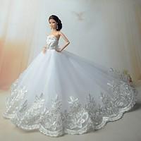 Wedding Dresses For Barbie Doll Silver / White Dresses For Girl\'s Doll Toy