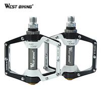 WEST BIKING Universal 9/16 Pedals Ultralight Aluminum Bike Bearing Pedals Skid Cycling Bicycle Bike Pedals