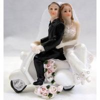 Wedding Figure - Bride And Groom With Scooter