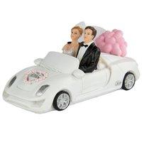 wedding figure bride groom in a car
