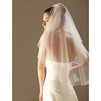 wedding veil two tier elbow veils veils for short hair beaded edge 334 ...