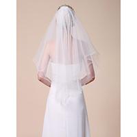 wedding veil two tier elbow veils veils for short hair pencil edge 315 ...