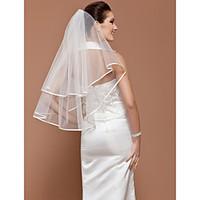 wedding veil one tier elbow veils ribbon edge 315 in 80cm tulle white  ...