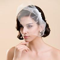 wedding veil one tier blusher veils cut edge 10 20cm tulle white ivory ...