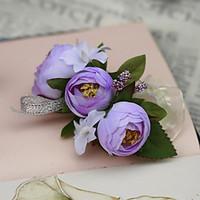 Wedding Flowers Hand-tied Roses Wrist Corsages Wedding Party/ Evening Cotton Silk