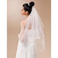 wedding veil two tier fingertip veils pencil edge 3543 in 90cm tulle w ...