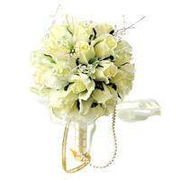 wedding flowers round roses bouquets wedding party evening silk yellow