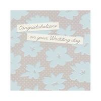 Wedding Day Blue Damask Card