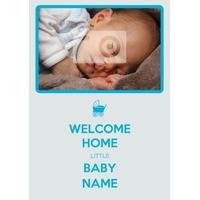 Welcome Home Boy | Photo New Baby Card