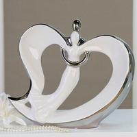 Wedding Heart Sculpture In White And Silver
