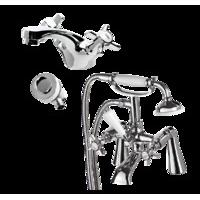 Westminster Traditional Basin Mixer and Bath Shower Mixer Tap Set