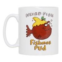 Weird Fish Fishmas Pud Graphic Print Mug White Size ONE