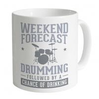 weekend forecast drumming mug